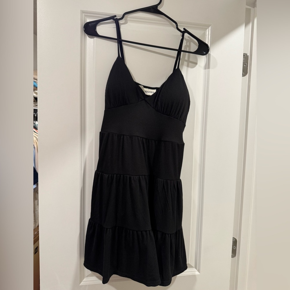 Black Tiered Spaghetti Strap Dress